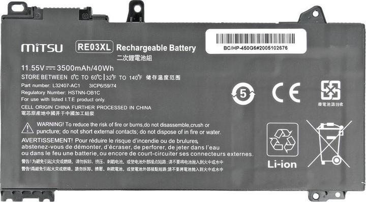 Produktbild Mitsu BATTERY BC/HP-450G6 (HP 3500 MAH 40 WH) - Batterie (3500 mAh)