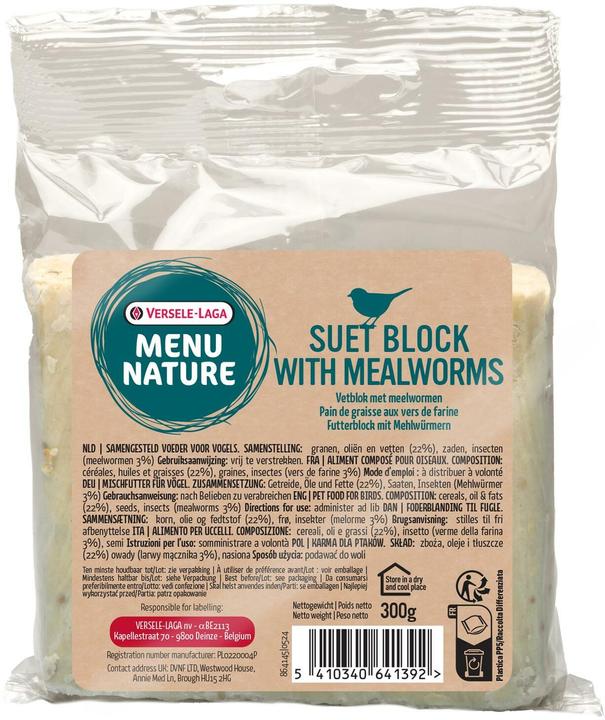 Actual product image Versele Laga Menu Nature food block with mealworms (1 x, 0.30 kg)