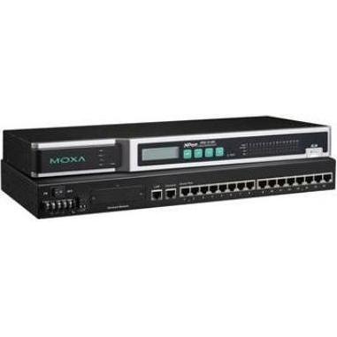 Moxa NPORT 6650-16-48V - Terminal server sicuro a 16 porte da RS-232422485 a Ethernet, ingresso 48 VDC, Router