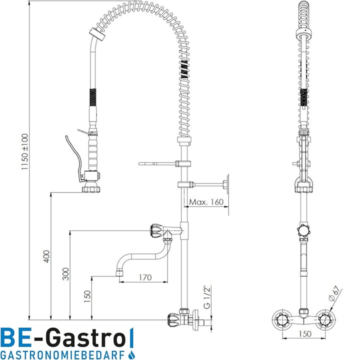Produktbild Be Gastro Geschirrbrause