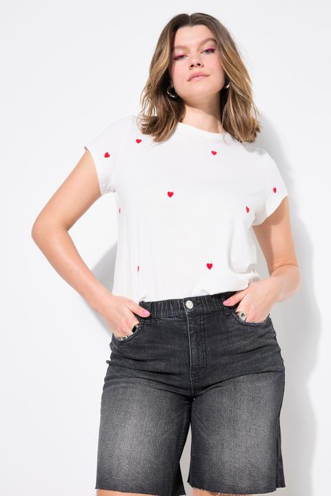Actual product image Studio Untold Heart Print Cap Sleeve Tee (60)