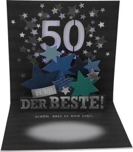 Actual product image Magni Depesche 0011694-008 Pop-up greeting card for 50th birthday, folding card with music, light elements (1 pcs.)