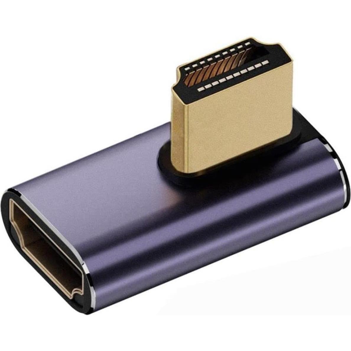 PowerGuard HDMI auf HDMI 2.1 8K 90-Grad Winkel Left Low Profile Adapter (HDMI), Data + Video Adapter, Grau