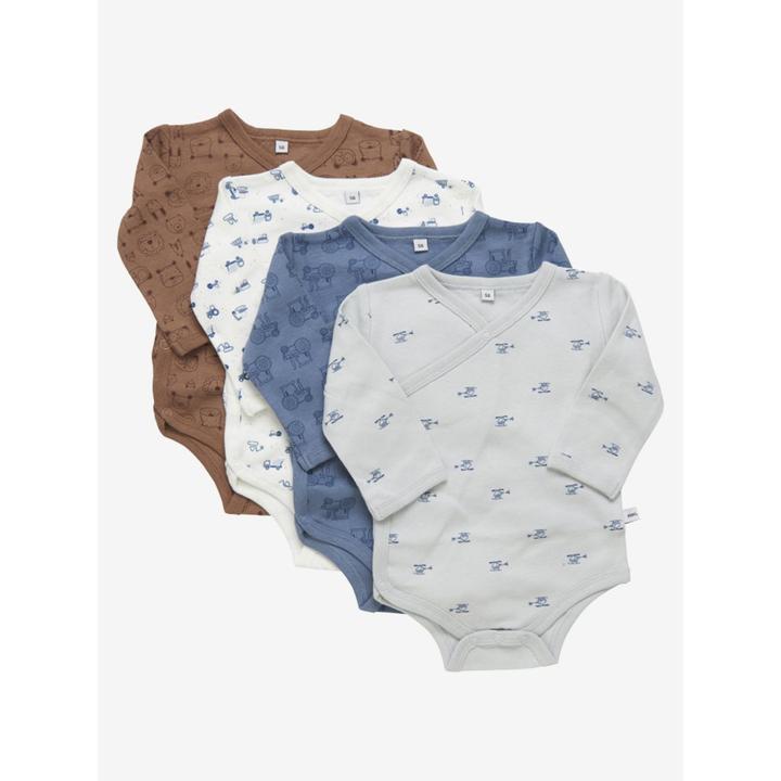 Actual product image Pippi Wrap-around long-sleeved bodysuit set of 4 Blue Mirage Gr. 62 (62)