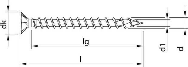 Immagine prodotto Heco TOPIX-plus 4,5 x 30, testa svasata con foro svasato, Pozi-Drive + foro svasato 2,4 mm, V variabile (200 Viti per pezzo)