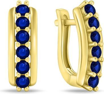 Actual product image Brilio Silver - Amazing gold plated earrings with dark blue zircons EA543YB