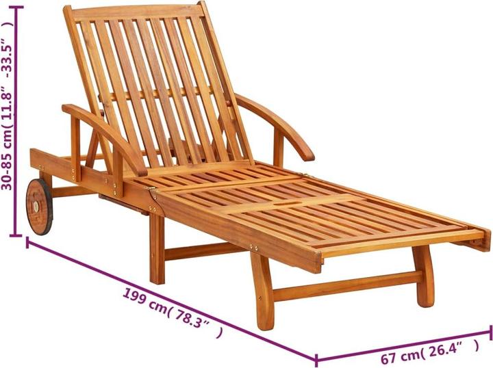 Immagine prodotto vidaXL Sonnenliege mit Tisch (200 cm)