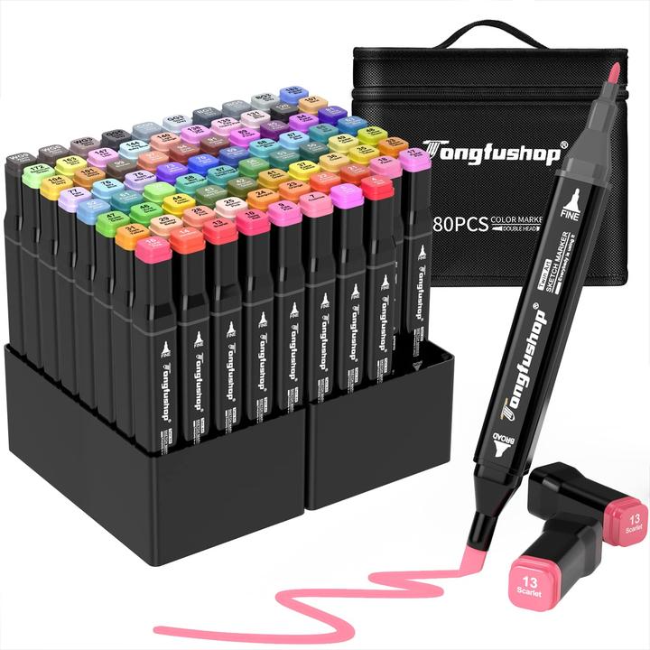 Image du produit Tongfu Shop Kit de marqueurs (Multicolore, 80 x)