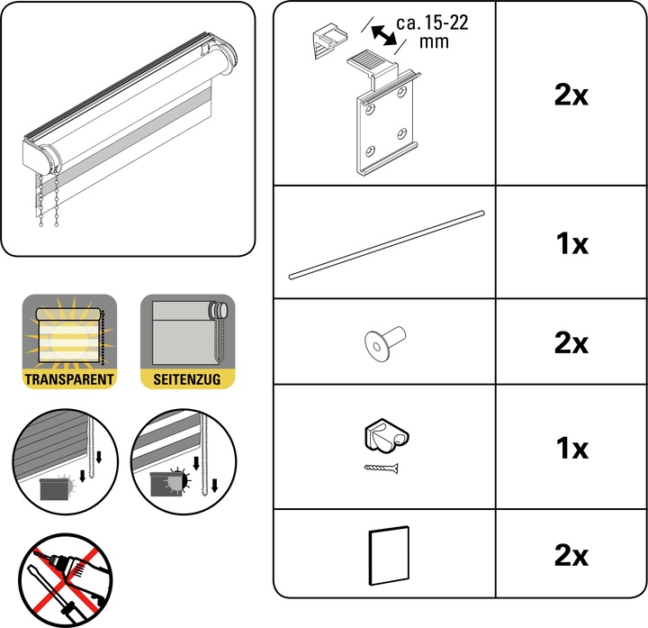 Actual product image My home EASYFIX double roller blind (70 x 150 cm)