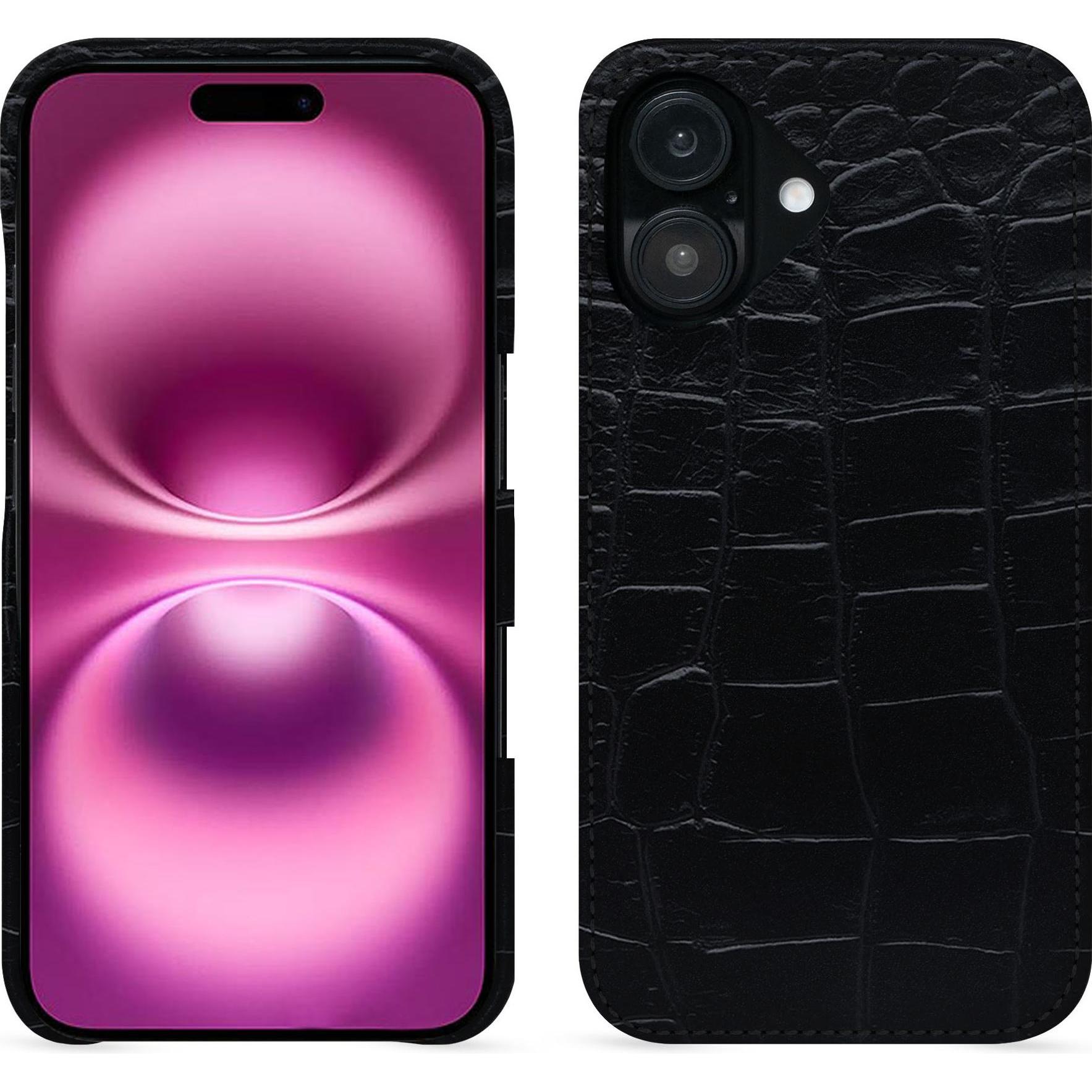 Thumbnail - Noreve Lederschutzhülle (Apple iPhone 16 Plus), Smartphone Hülle, Schwarz