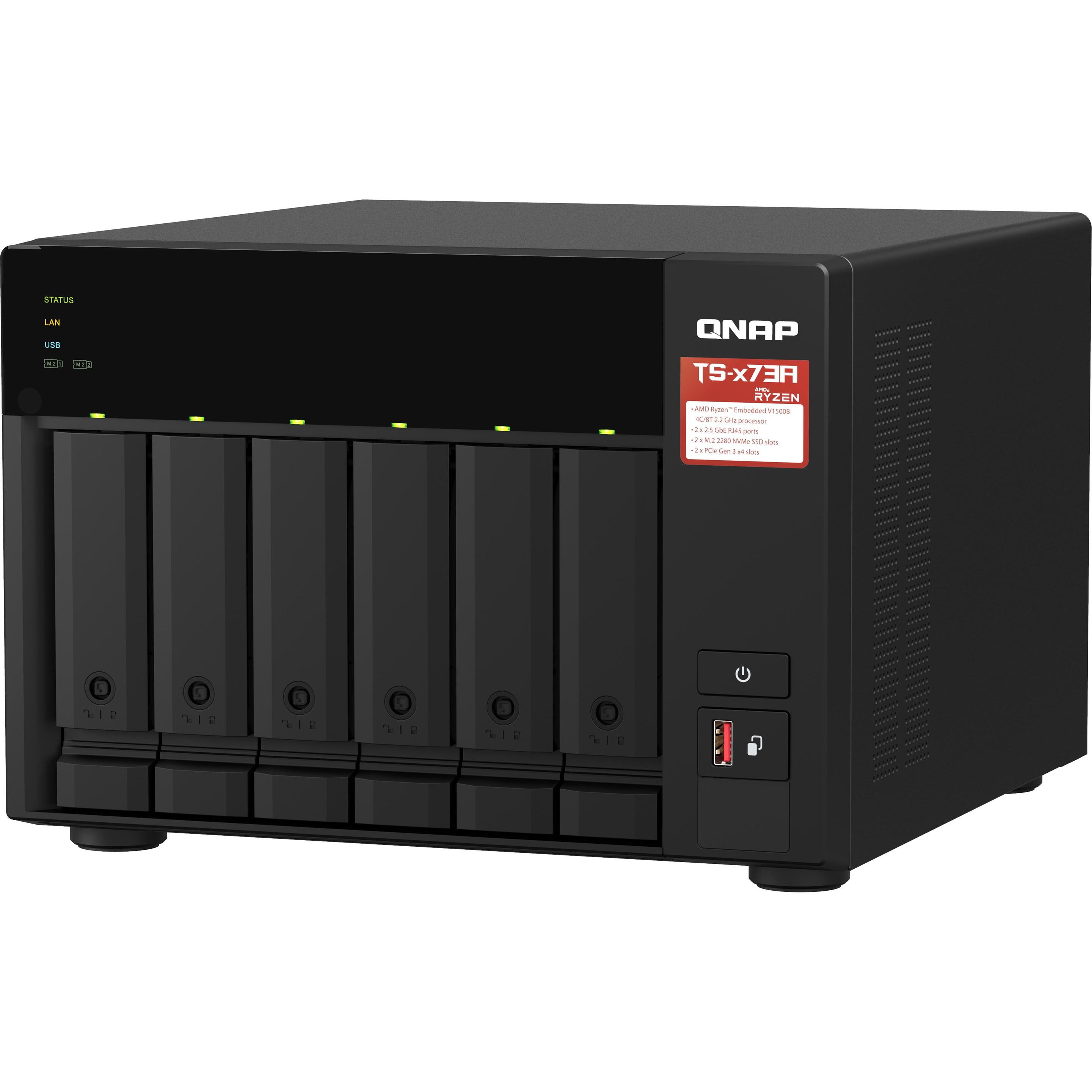 QNAP TS-673A-8G (0 TB), NAS, Schwarz