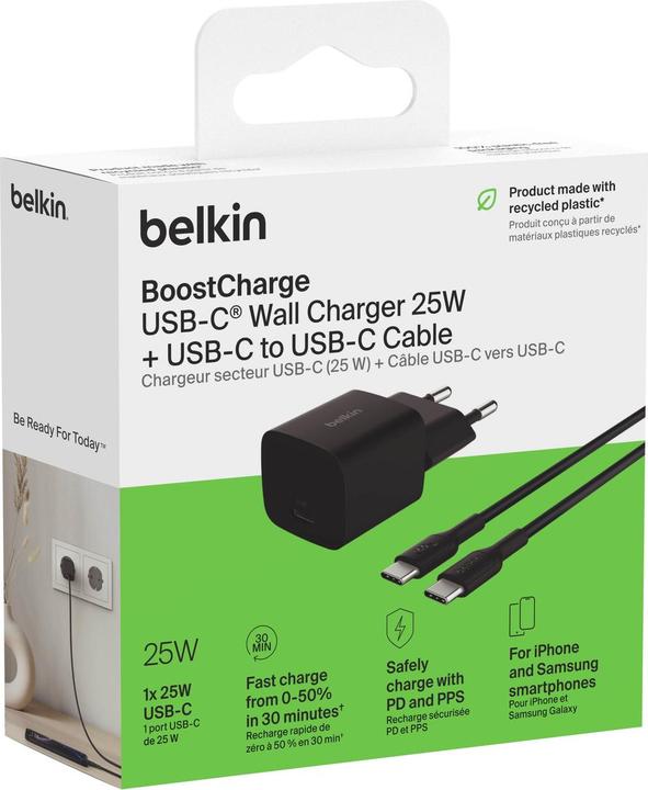 Actual product image Belkin BOOST Charge 25W USB-C sw Lad.PD/PPS 1m K. WCA012kq1MBK-B6 (25 W)