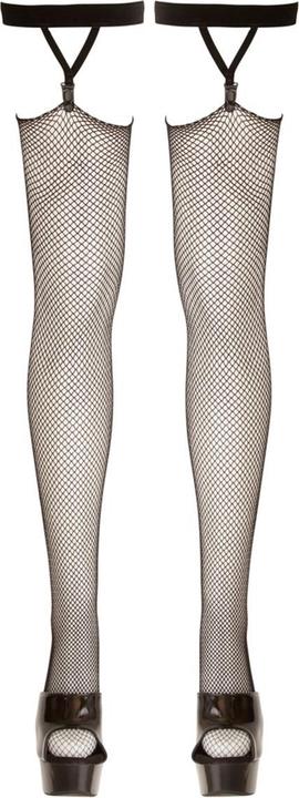 Produktbild Cottelli Collection Netzstrümpfe mit Samt-Strumpfbändern (L)