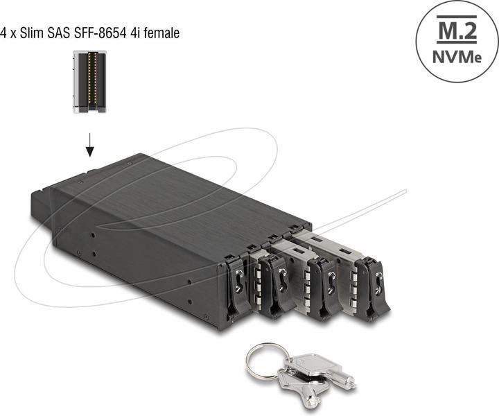 Productafbeelding Delock Slim Bay verwijderbaar frame voor 4 x M.2 NVMe SSD met Slim