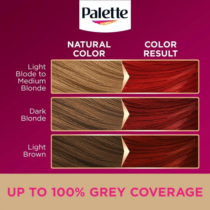 Actual product image Palette Deluxe Oil-Care Hair Dye Permanently Colouring From Micro-Oil 575 Intense Red (575 Intense Red)