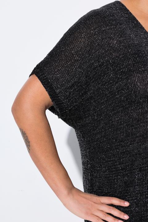 Immagine prodotto Miamoda Strickshirt, oversized, Glitzer-Effekt, Fransensaum (50, 52)