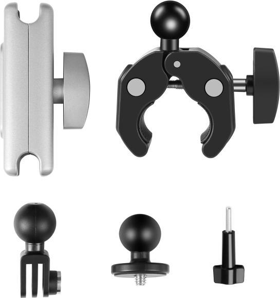 Image du produit Puluz Motorcycle Crab Pliers Clip Arm Mount with Mount Adapter & Long Screw (Black)