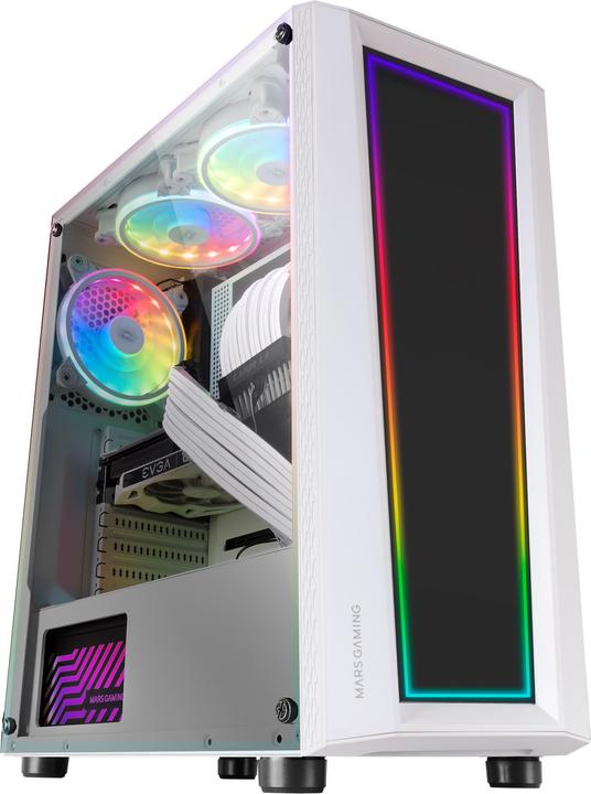 Image du produit Mars Gaming Boitier Moyen Tour ATX MC-ART RGB avec panneaux vitrés (Blanc) (mATX, Mini-ITX, ATX)