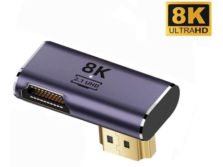 Immagine prodotto PowerGuard Adattatore a basso profilo da HDMI a HDMI 2.1 8K con angolo di 90 gradi a sinistra verso il basso (HDMI, 2.1)