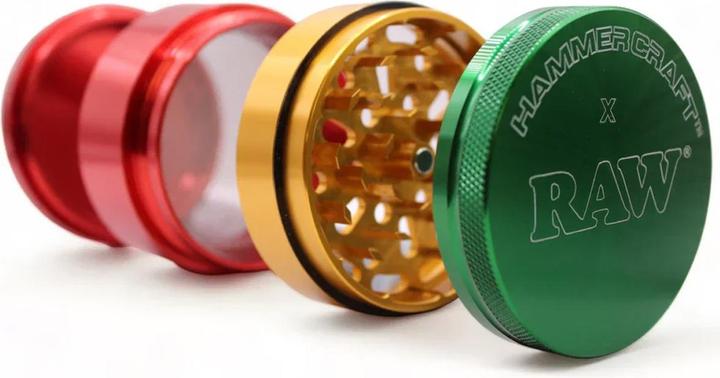 Image du produit RAW HAMMERCRAFT X Aluminium Grinder M Rasta 4parts 55mm