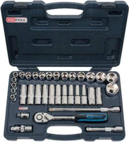 Produktbild KS Tools 1/2" CHROMEplus Steckschlüssel-Satz, 35 Teile, Flank Traction (1/2")