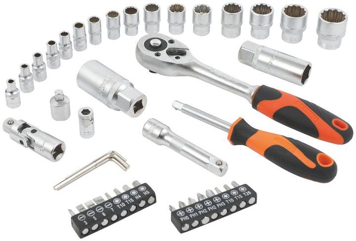 Actual product image Kendo Socket spanner set 3/8" + 1/4" 45-piece (19 mm)