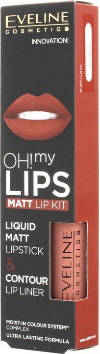 Actual product image Eveline Evelina Oh! My Lips Lip Makeup Set (Lipstick + Lip Pencil) No. 02 Milky Chocolate (02 Milky Chocolate)