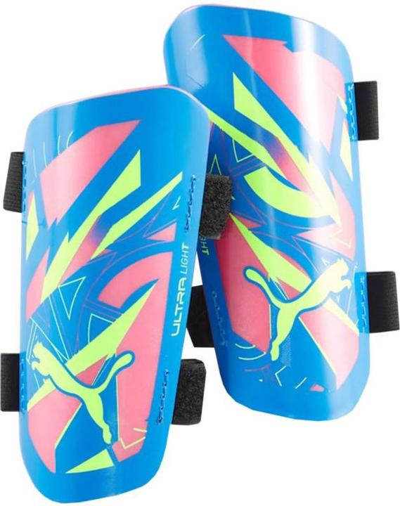 Puma Ochraniacze piłkarskie Ultra Light Energy Strap Ultra niebiesko-żółte 30892 01 (L) (L)