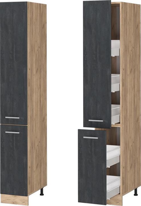 Goldkraft-Eiche, Schwarz, Schwarz Beton