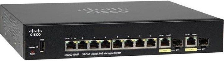 Produktbild Cisco SG350-10MP: 10 Port Managed Switch (10 Ports)