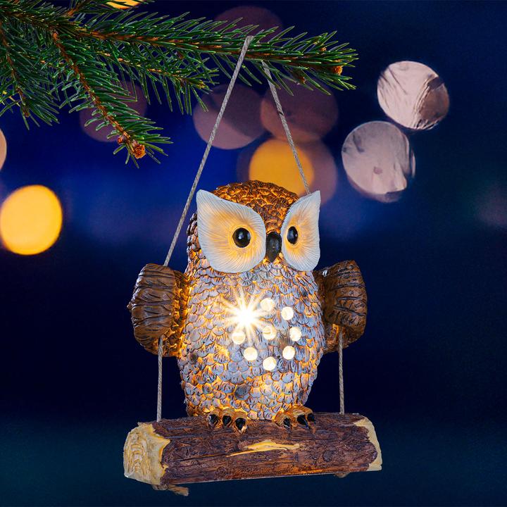 Immagine prodotto HI 2er-Set LED Solar Gartenleuchte Eule auf Schaukel