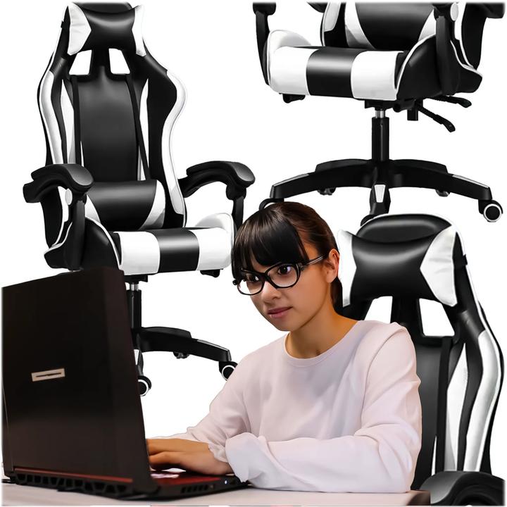 Actual product image Extralink Gaming chair | office swivel bucket black-white G-526