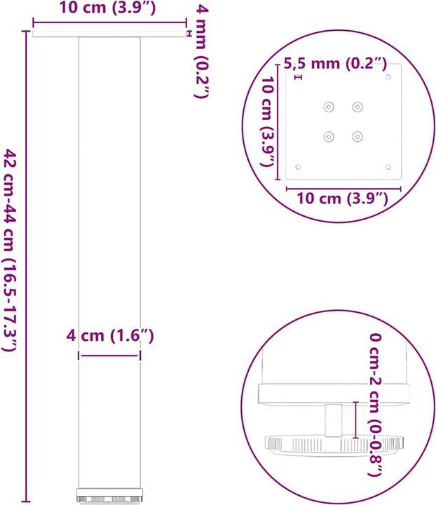 Produktbild vidaXL Couchtischbein