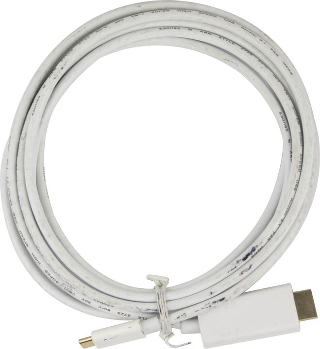 Actual product image Deltaco USB-C - HDMI cable, 4K UHD, gold plated, 3m, white (3 m)