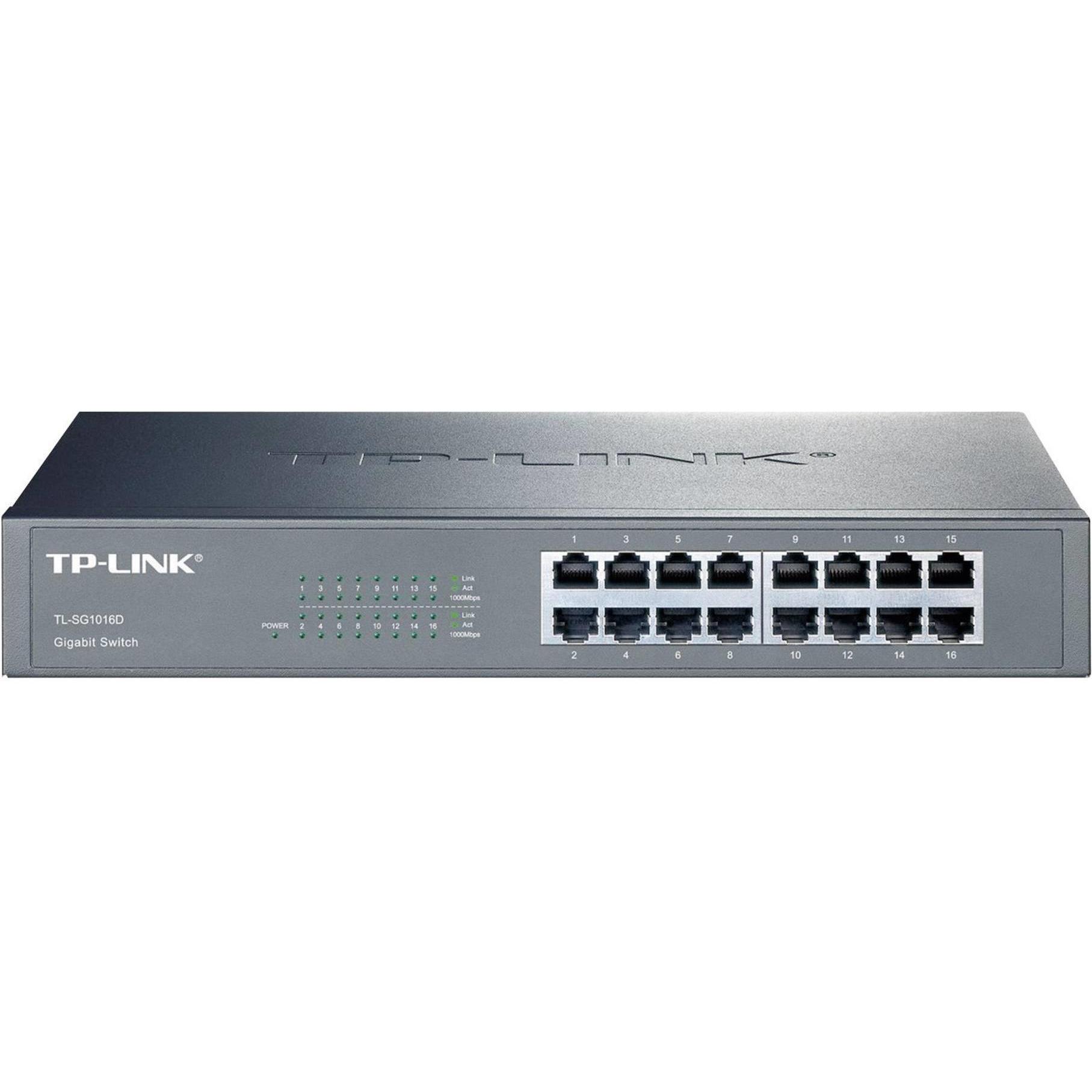 Thumbnail - TP-Link Tl-Sg1016d (16 Ports), Netzwerk Switch, Schwarz
