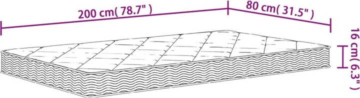 Produktbild VidaXL Jessalin (80 x 200 cm, Schaumstoffkern)