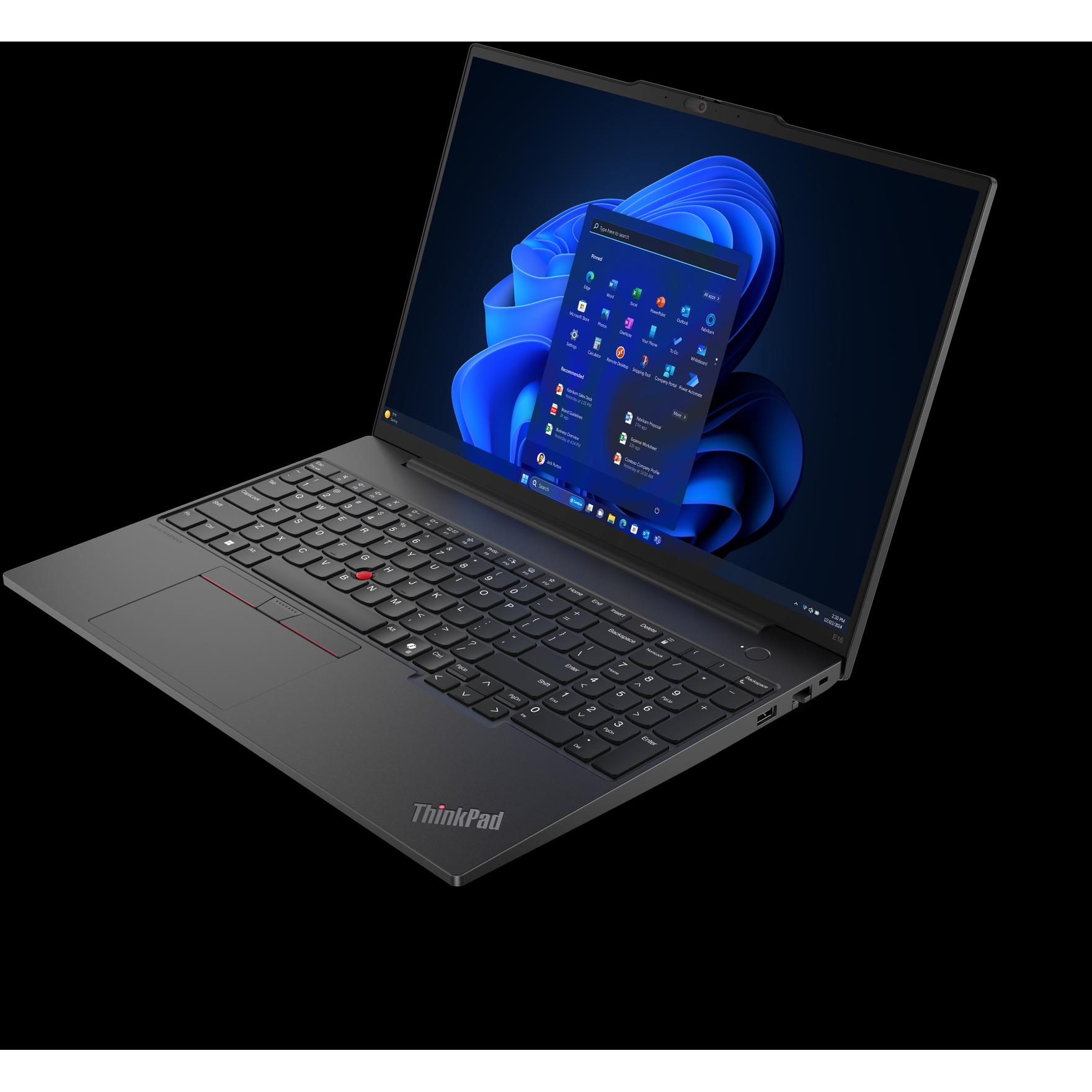 Thumbnail - Lenovo ThinkPad E16 Gen 2 (16", AMD Ryzen 5 7535HS, 16 GB, 512 GB, DE), Notebook, Schwarz