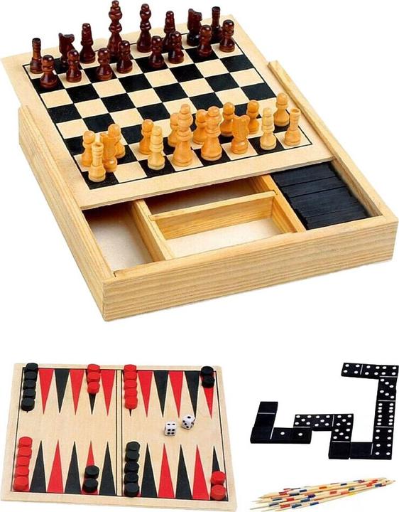 Produktbild 4-in-1-Spielbox aus Holz, 17 cm