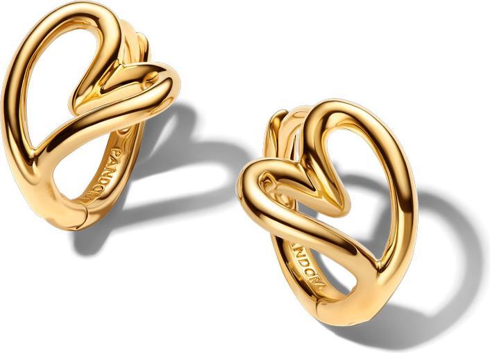 Pandora Orecchini a cerchio piccoli a forma di cuore dalla forma organica (Metallo)