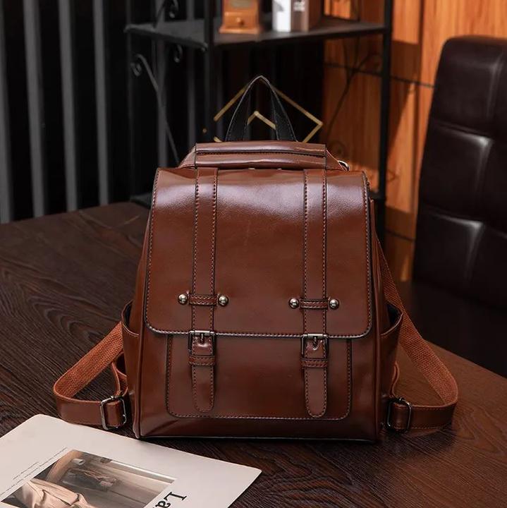 Produktbild PhoneLook Handtasche / Fashion-Rucksack Retrolook Leder für Tablet, Bücher und Kamera Schwarz (Fotorucksack)