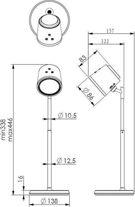 Actual product image Standart Table lamp Flashlight BL-1005, LED, stand (base), 6W (530 lm)