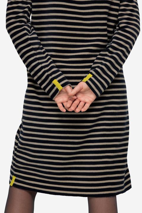 Produktbild Laurasøn Kleid, geringelter Fleece, Midilänge, Kapuze, Langarm, OEKO-TEX (S)