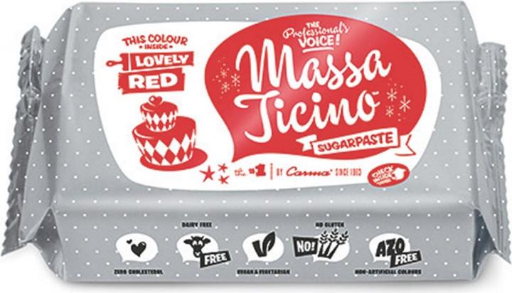 Produktbild Massa Ticino Zucker Modelliermasse, rot, 250 gr (1 x)