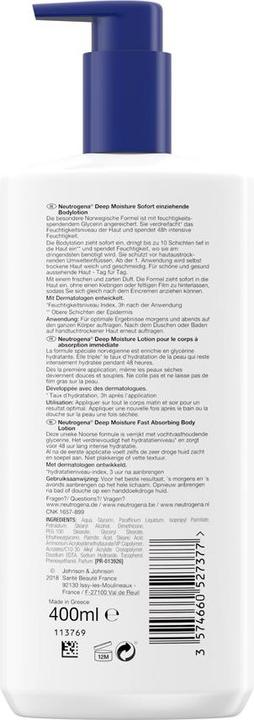 Productafbeelding Neutrogena Diep Vochtige Lichaamslotion (Lichaamscrème, 400 ml)