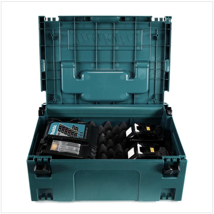 Productafbeelding Makita Krachtbronset 18V met 2x BL1815N batterij 1,5Ah + DC18RC lader + Makpac (18 V)