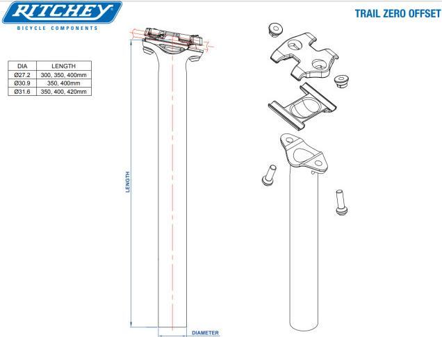 Actual product image Ritchey Comp Trail seatpost Ø31,6mm (31.60 mm)