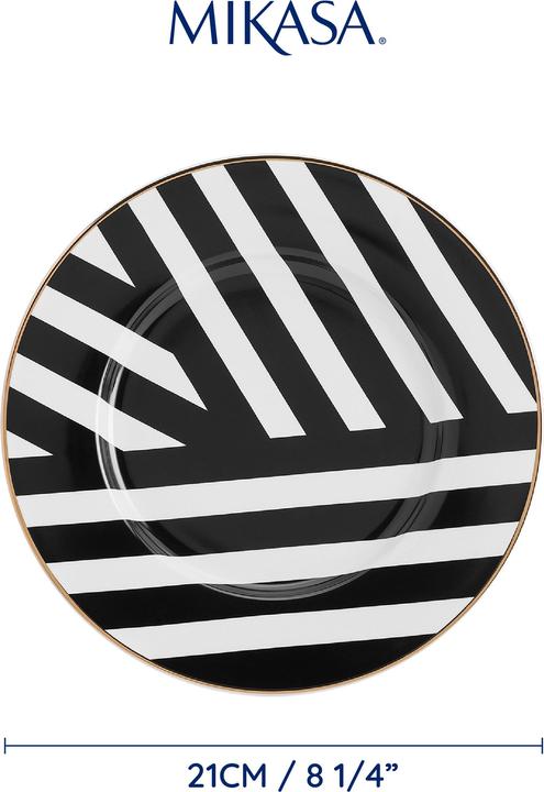 Mikasa Luxe Deco China Side Plates, Set of 4, 21cm (4x, 21 cm)