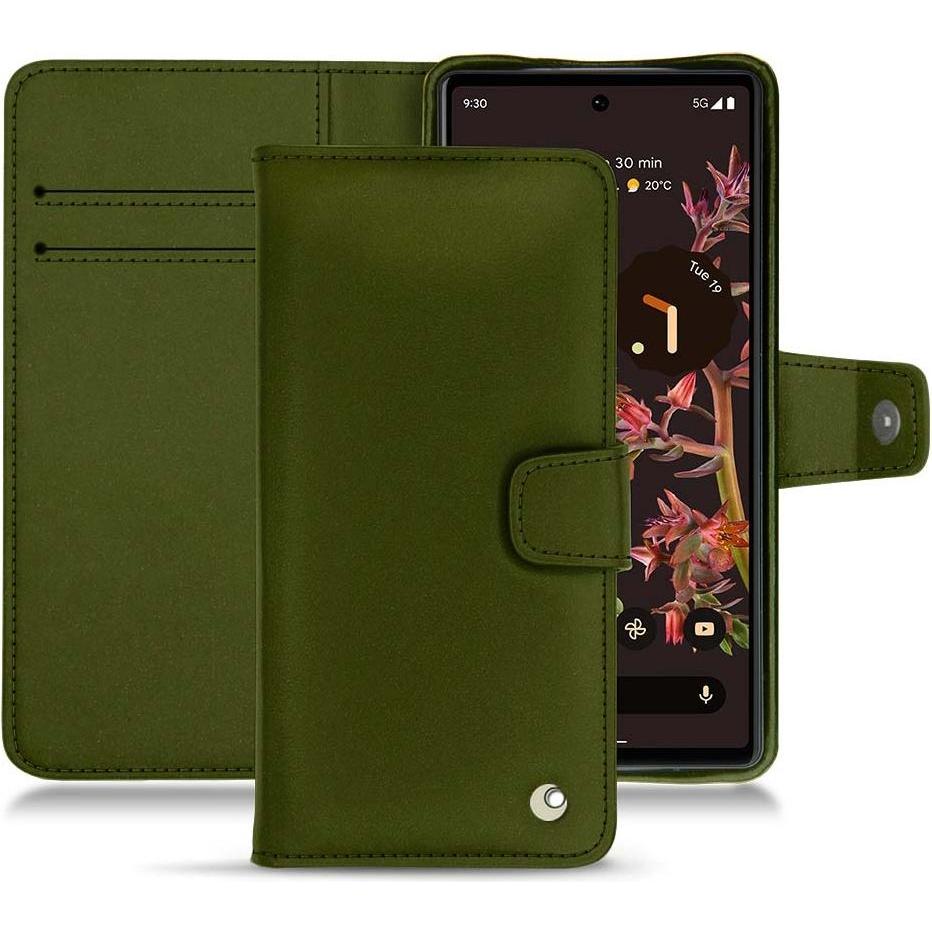 Noreve Lederschutzhülle Wallet (Google Pixel 6), Smartphone Hülle, Grün