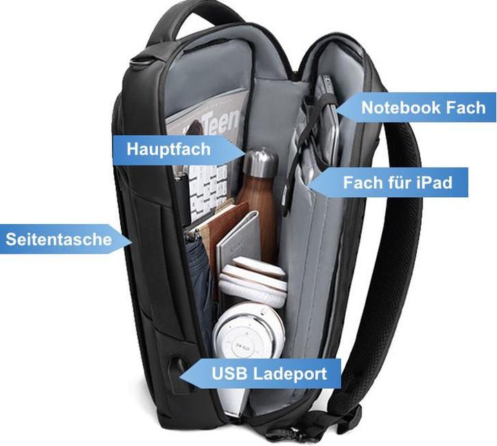 Produktbild Hermex Tagesrucksack Business-Rucksack Outdoor-Rucksack Reiserucksack (15 l)
