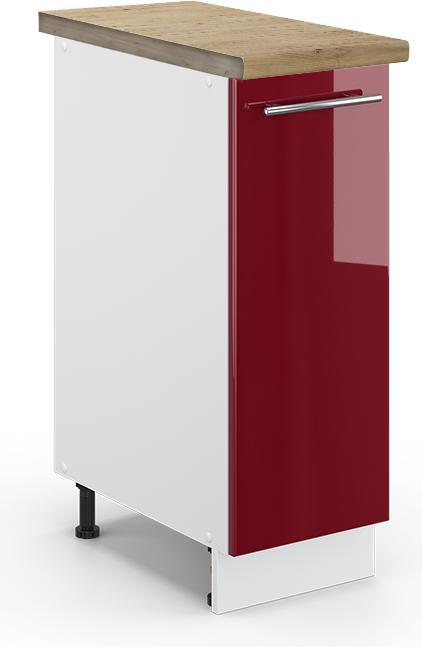 Bordeaux Hochglanz, Rot, Weiss